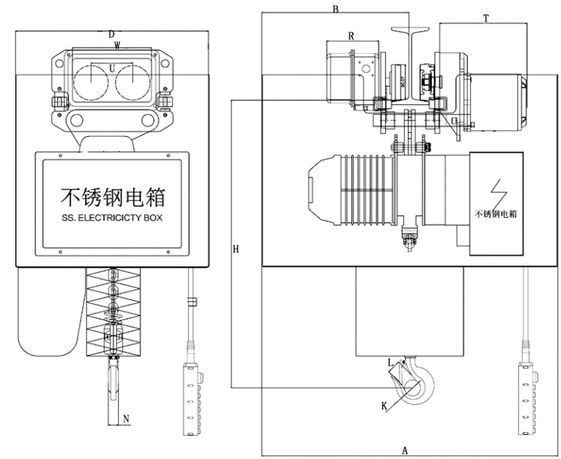 潔凈電動(dòng)葫蘆結(jié)構(gòu)圖 潔凈電動(dòng)葫蘆結(jié)構(gòu)圖